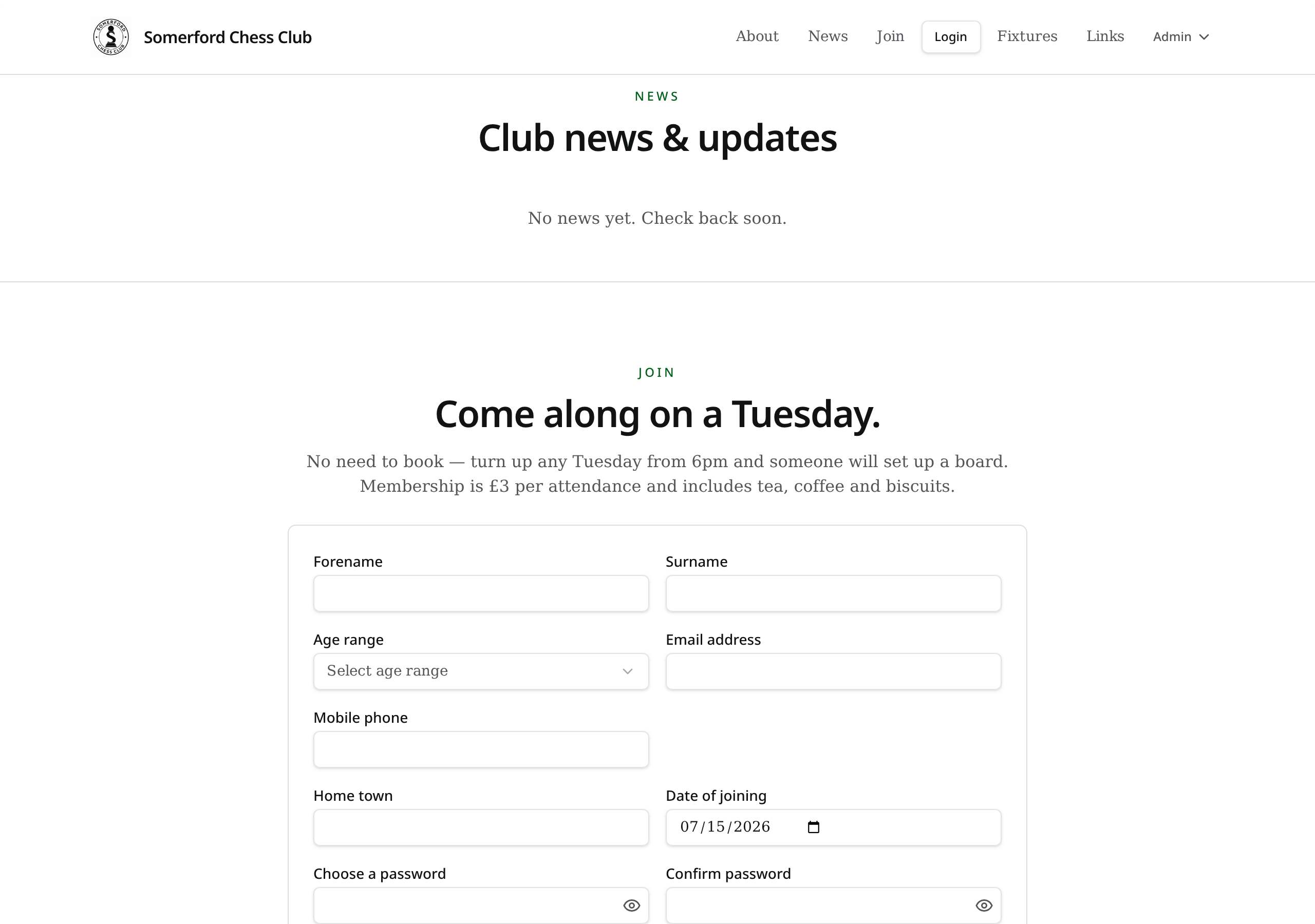 Join the club form
